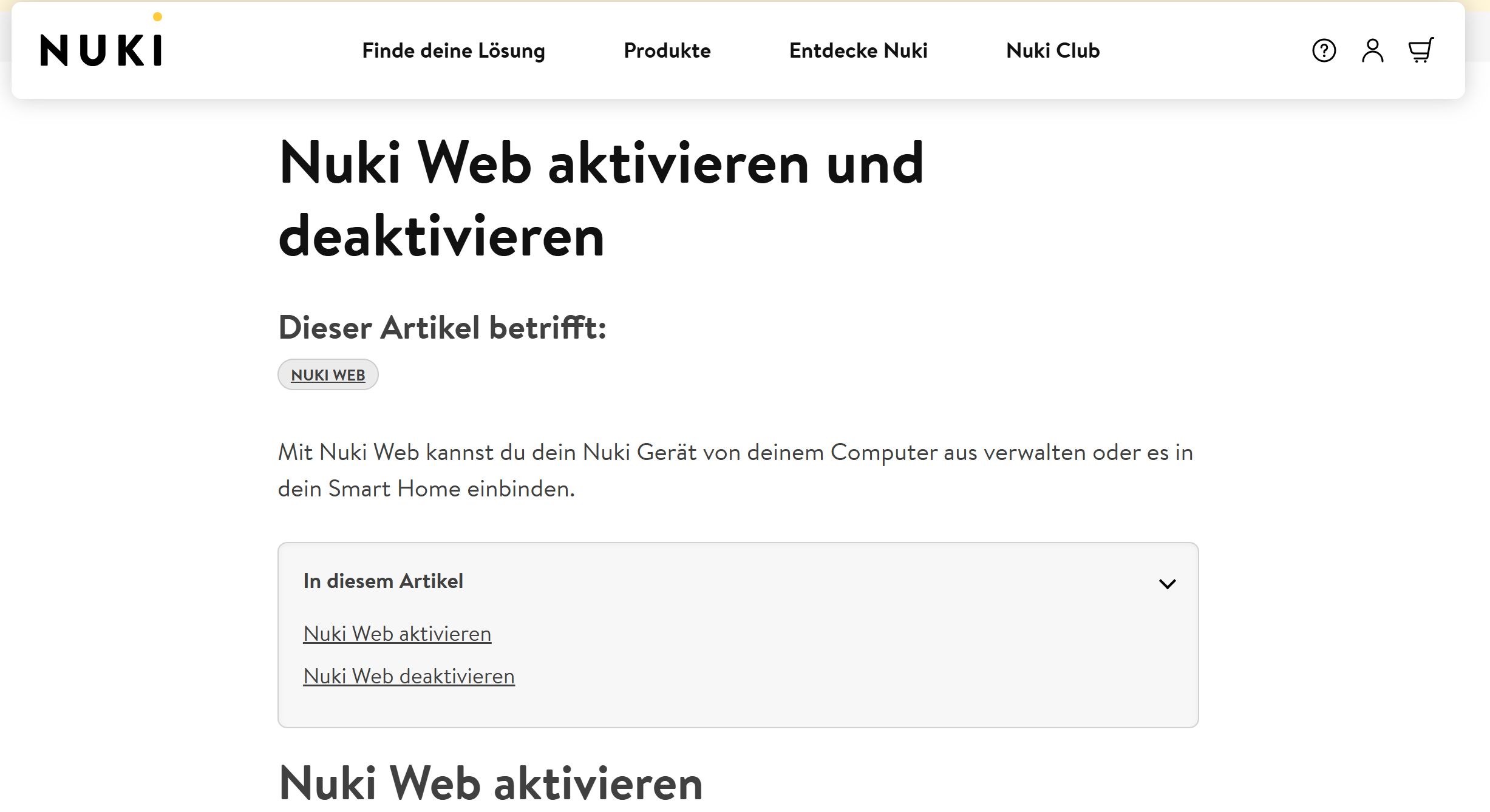 2 Nuki Web aktivieren